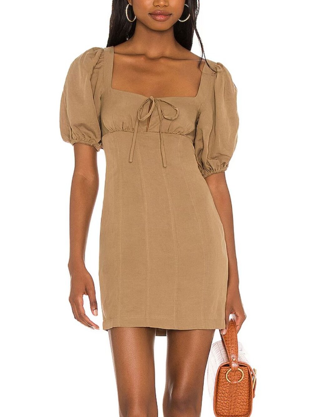Lovers + Friends Steph Mini Dress in Tan Small